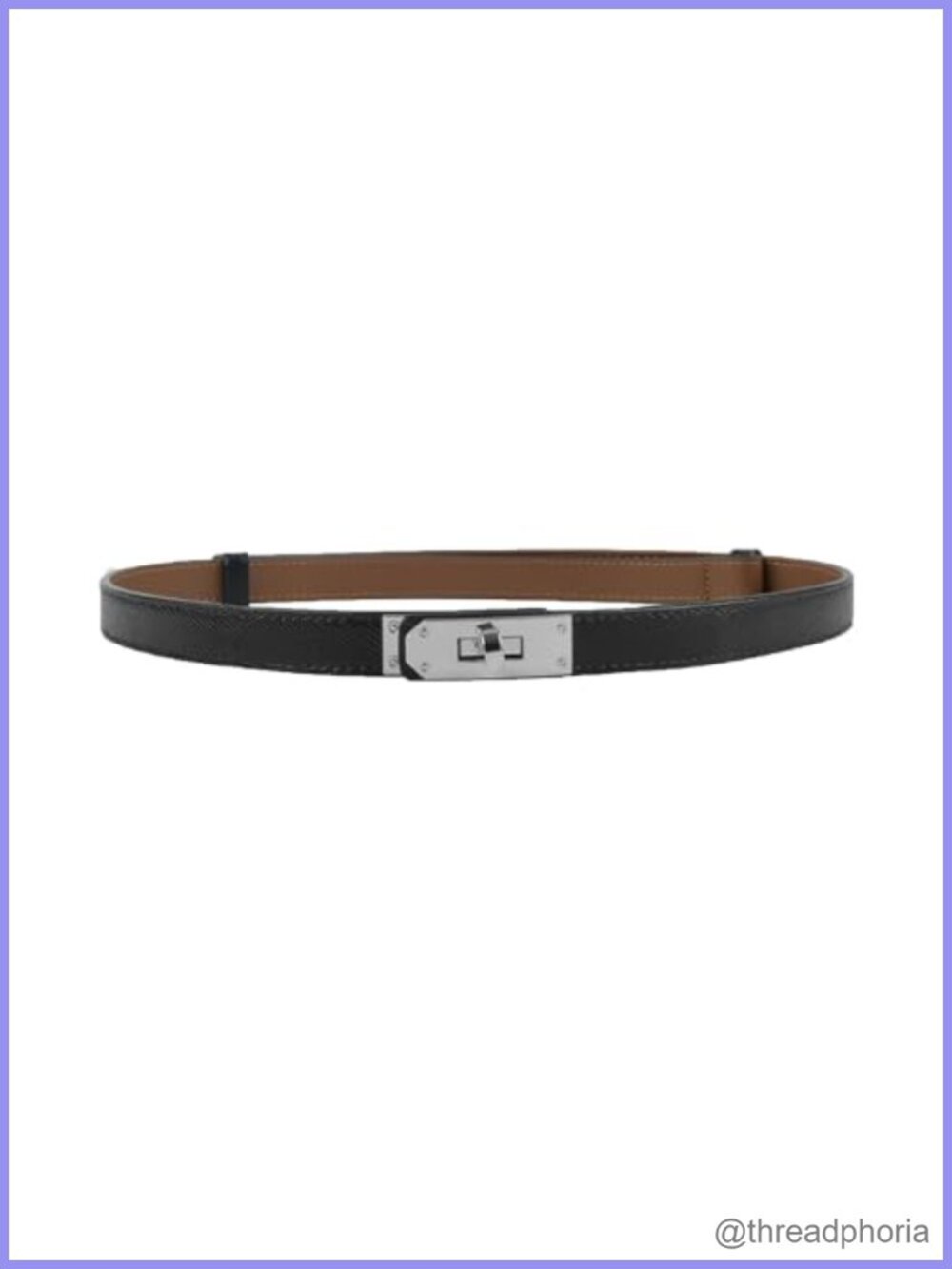 Women's Skinny Belt Solid Color Alloy Turn Lock Adjustable Waist Size 19.5-35.5